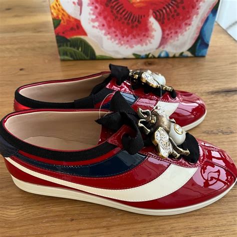 gucci falacer sneaker price|Gucci Falacer Patent Leather Sneaker Red Vernice Crystal .